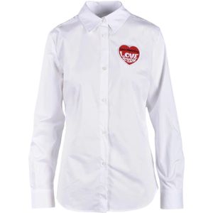 Love Moschino, Dames, Blouses & Shirts, Wit, Maat: XS Katoen,