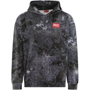 Diesel, Heren, Sweatshirts & Hoodies, Grijs, Maat: L Katoen,