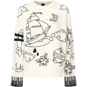 Pinko, Dames, Truien, Wit, Maat: M Wol,