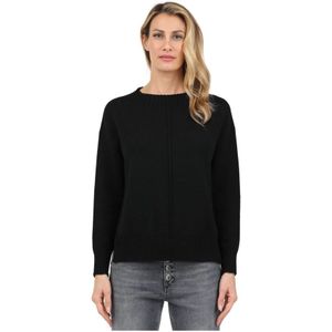 Alpha Studio, Dames, Truien, Zwart, Maat: S Wol,