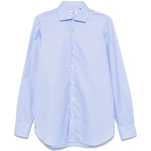 Finamore, Heren, Overhemden, Blauw, Maat: XL Katoen,