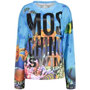 Moschino, Dames, Tops, Veelkleurig, Maat: XS Katoen,