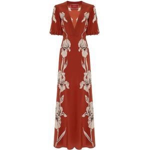 La DoubleJ, Dames, Jurken, Oranje, Maat: XS Zijde,