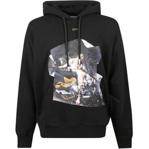 Off White, Heren, Sweatshirts & Hoodies, Zwart, Maat: XS