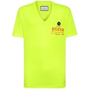 Philipp Plein, Heren, Tops, Geel, Maat: 3XL Katoen,