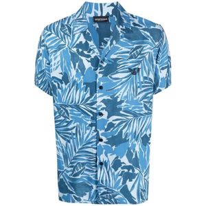 Emporio Armani, Heren, Overhemden, Blauw, Maat: S