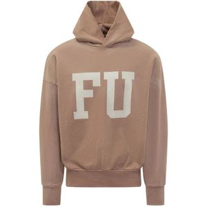 Fear Of God, Heren, Sweatshirts & Hoodies, Bruin, Maat: M Katoen,