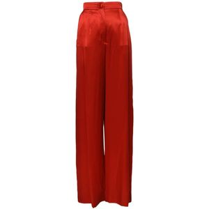 Dolce & Gabbana, Dames, Broeken, Rood, Maat: 2XS Zijde,