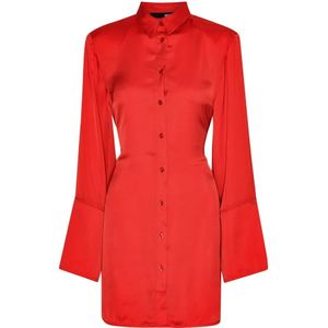 Rotate Birger Christensen, Dames, Jurken, Rood, Maat: XS Poliester,