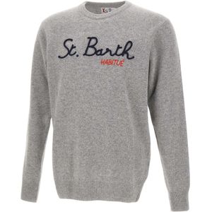 MC2 Saint Barth, Heren, Truien, Grijs, Maat: L Wol,