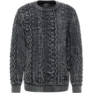 Carlo Colucci - 3D Knit Sweater - Zwart - Heren - Vesten