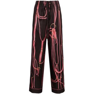 Gucci, Dames, Broeken, Bruin, Maat: XS Zijde,