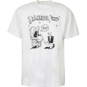 Domrebel, Heren, Tops, Wit, Maat: S Katoen,