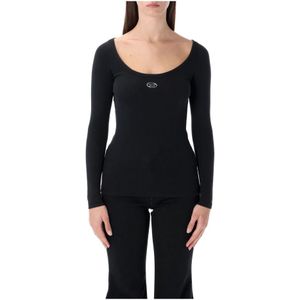 Diesel, Dames, Tops, Zwart, Maat: M Katoen,
