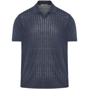 Corneliani, Heren, Tops, Blauw, Maat: L Linnen,