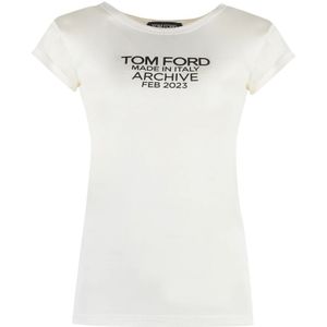 Tom Ford, Dames, Tops, Beige, Maat: S Zijde,