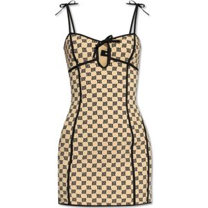 Misbhv, Dames, Jurken, Beige, Maat: S Leer,