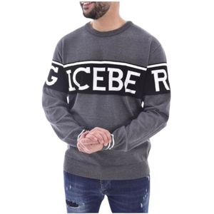 Iceberg, Heren, Truien, Grijs, Maat: L Wol,