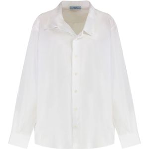 Prada, Dames, Blouses & Shirts, Wit, Maat: 2XS Katoen,