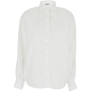 SoSUE, Dames, Blouses & Shirts, Wit, Maat: S Katoen,