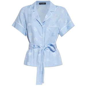 Dolce & Gabbana, Dames, Blouses & Shirts, Blauw, Maat: XS Zijde,