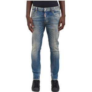 Dsquared2, Heren, Jeans, Blauw, Maat: S Leer,