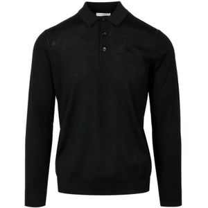 Paolo Pecora, Heren, Tops, Zwart, Maat: M Wol,