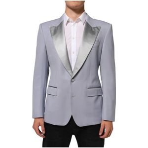 Dolce & Gabbana, Heren, Jassen, Grijs, Maat: L Zijde,
