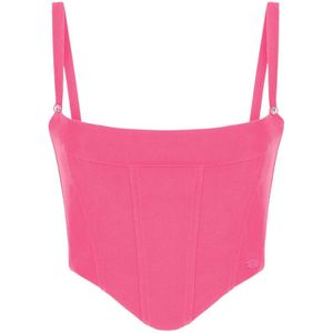 Chiara Ferragni Collection, Dames, Tops, Roze, Maat: XS Satijn,