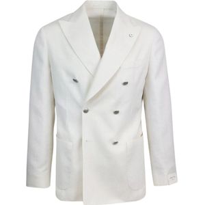 Lubiam, Heren, Jassen, Wit, Maat: M Linnen,