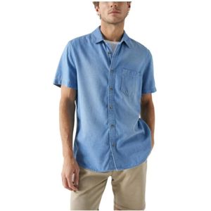 Salsa, Heren, Overhemden, Blauw, Maat: L Denim,