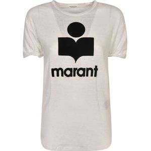 Marant étoile, Dames, Tops, Wit, Maat: M Linnen,