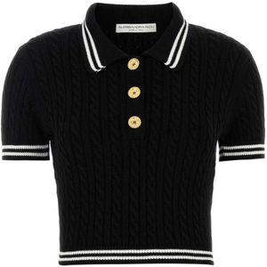 Alessandra Rich, Dames, Tops, Zwart, Maat: S Katoen,