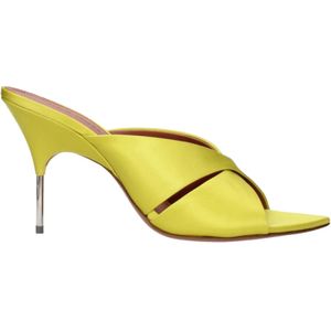 Amina Muaddi, Dames, Schoenen, Groen, Maat: 38 EU Satijn,