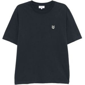 Maison Kitsuné, Heren, Tops, Blauw, Maat: S Katoen,