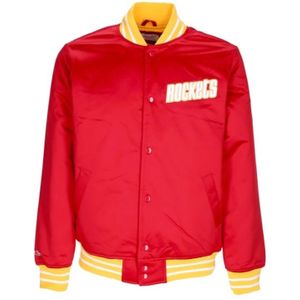 Mitchell & Ness, Heren, Jassen, Rood, Maat: S Satijn,