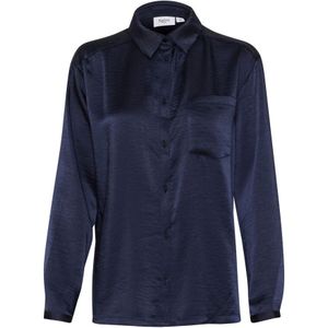 Saint Tropez, Dames, Blouses & Shirts, Blauw, Maat: L Poliester,