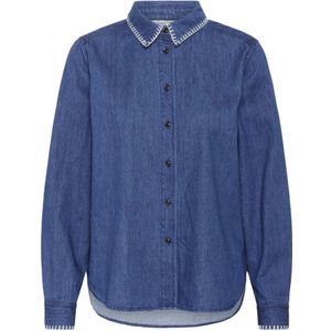 Part Two, Dames, Blouses & Shirts, Blauw, Maat: S Katoen,