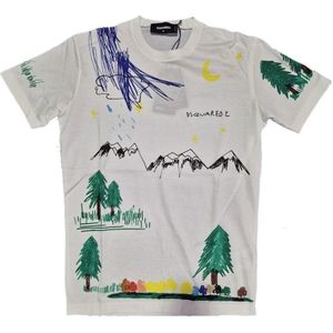 Dsquared2, Heren, Tops, Wit, Maat: M Katoen,