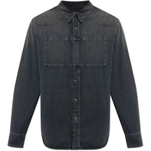 MM6 Maison Margiela, Heren, Overhemden, Grijs, Maat: S Denim,