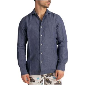Saint Barth, Heren, Overhemden, Blauw, Maat: M Denim,