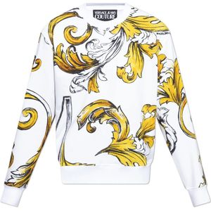 Versace Jeans Couture, Heren, Sweatshirts & Hoodies, Wit, Maat: XL Katoen,