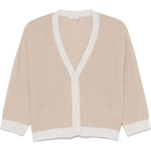 Peserico, Dames, Truien, Beige, Maat: XL Katoen,