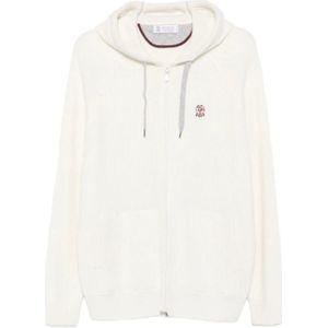 Brunello Cucinelli, Heren, Sweatshirts & Hoodies, Wit, Maat: S