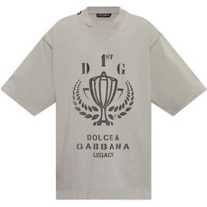 Dolce & Gabbana, Heren, Tops, Grijs, Maat: S Katoen,