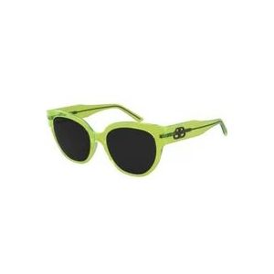 Balenciaga Vlinder Groene Zonnebril UV Bescherming , Green , Dames , Maat: 55 MM