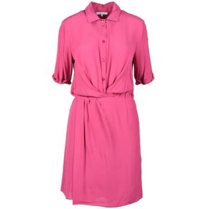 Patrizia Pepe, Dames, Jurken, Roze, Maat: 2XS Viscose,