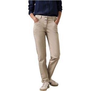 Cecil, Dames, Broeken, Beige, Maat: W27 L30