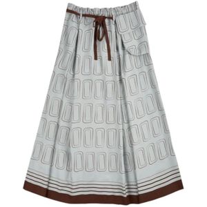 Incotex, Dames, Rokken, Grijs, Maat: XS Viscose,