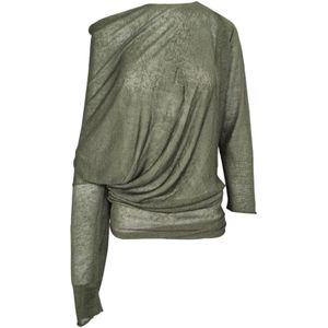 P.a.r.o.s.h., Dames, Truien, Groen, Maat: XS Linnen,